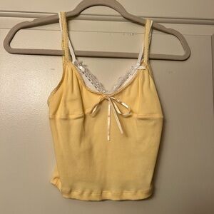 Edikted Soft Yellow Camisole with Lace Detail